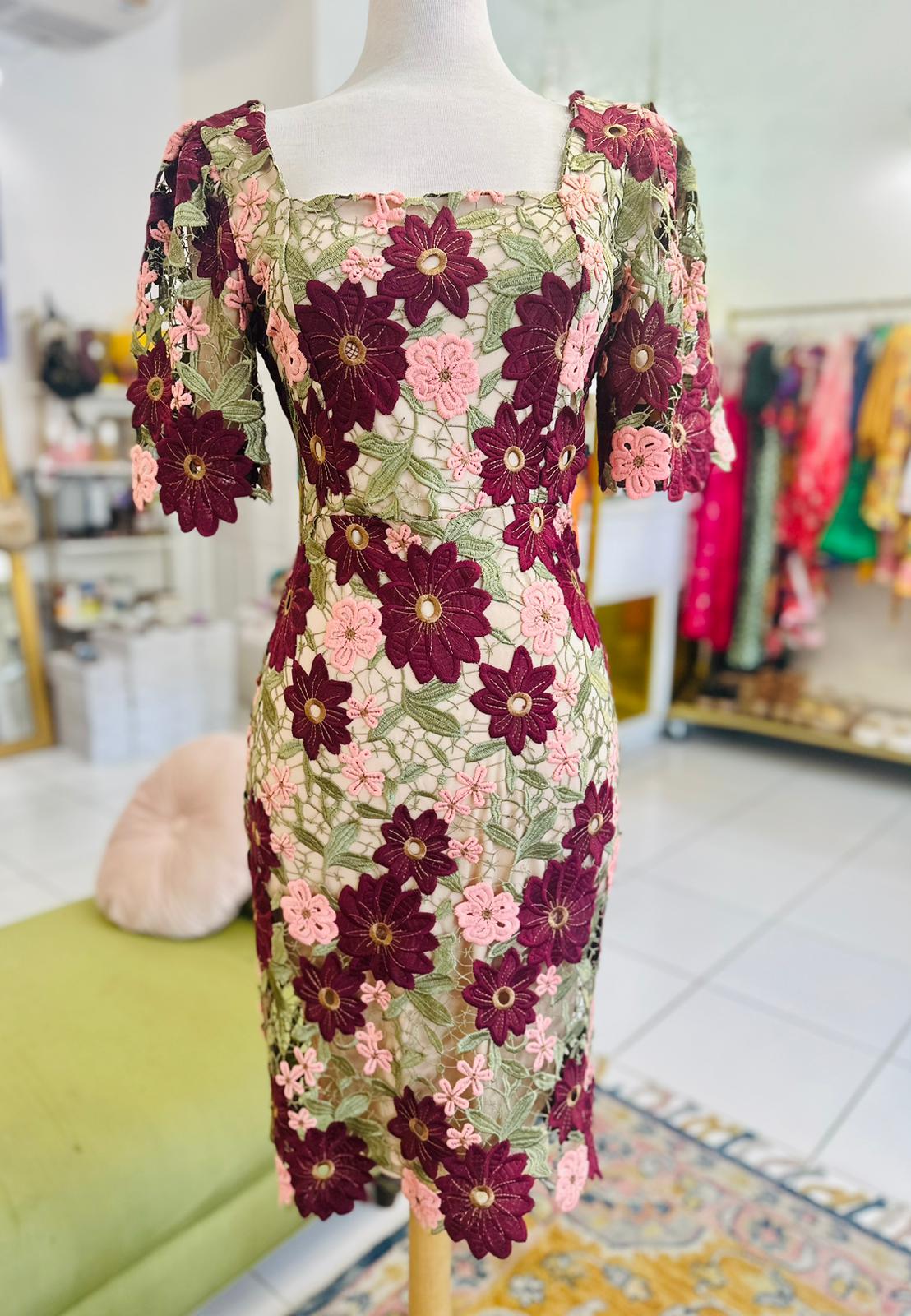 Lili Floral Pattern Midi Dress