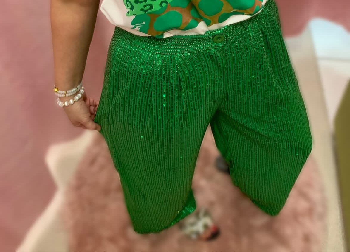 Green sequin Pants
